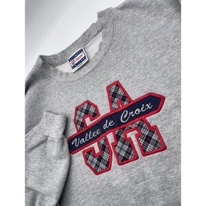 Vintage Hanes Sweater Men's Small Vallee De Croix Embroidered Gray